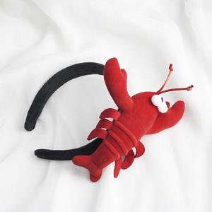 Serre-tête en peluche homard de dessin animé mignon, accessoire créatif pour photos de fête d'Halloween et de carnaval - Product Image 4
