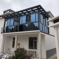 Vente directe usine : Véranda en verre trempé creux en alliage d'aluminium pour patios, sur mesure, isolation phonique et thermique.