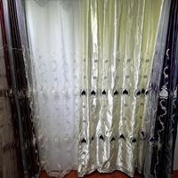 Lot de rideaux occultants plissés de style européen avec broderie géométrique, isolants et transparents, avec crochets, pour balcon – Élégants et abordables
