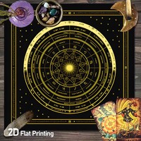 Nappe de tarot à motif géométrique simple, motif étoile, pour jeu de cartes, nappe carrée décorative anti-poussière en polyester