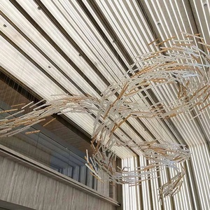 Tùy chỉnh lớn sảnh khách sạn đám cưới sang trọng chi nhánh thủy tinh ánh sáng mặt dây chuyền đèn chùm - Product Image 2