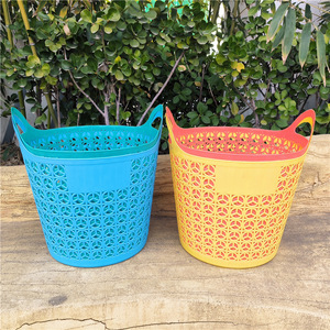 Panier à linge rond portable pour organiser les vêtements, panier de rangement multicolores, type sur pied - Product Image 4