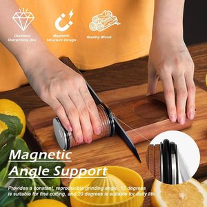 Vente chaude Aluminium Sapele <span class=keywords><strong>Couteau</strong></span> À Bord Droit Aiguiseur 15 ° 20 ° Angle Magnétique Rouleau Industrie Diamant Roulant Aiguiseur De Couteaux - Product Image 2