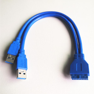 Connettore scheda madre 20 Pin blu PVC ad alta velocità per <span class=keywords><strong>2</strong></span> x USB3.0 doppio cavo dati USB3.0 - Product Image 2
