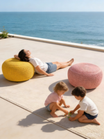 Pouf de sol moderne en tissu tissé à la main de style nordique pour chambre à coucher, coussin de canapé, repose-pieds, tabouret à chaussures amovible