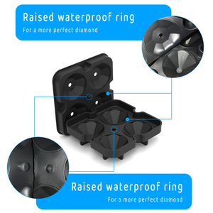 Nhà Máy Made Kim Cương Hình Dạng Silicone <span class=keywords><strong>Ice</strong></span> Cube Khay - Product Image 4