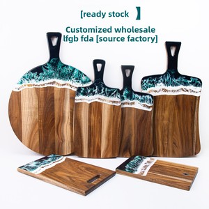 In magazzino nuovo Design tagliere onda oceano resina grande tavola da bistecca con legno di Acacia resina epossidica tagliere - Product Image 2