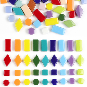 Tái chế thủy tinh số lượng lớn nghệ thuật đầy màu sắc 4 hình dạng kết hợp gạch khảm thủy tinh để làm khảm, tự làm cho hàng thủ công - Product Image 5