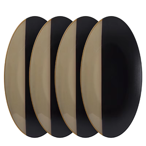 Nordic <b>Black</b> and Gold Edge Creative Western Family Gathering Supplies Ceramic Soup Bowls <b>Plates</b> and Cutlery Sets - Product Image 3