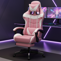 Chaise de gaming pivotante pour la maison et les cybercafés, avec revêtement en similicuir, réglable en hauteur, idéale pour le bureau, modèle transfrontalier