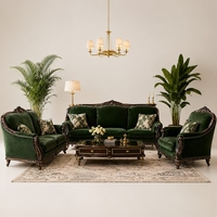 Ensemble de sièges en cuir PU de style vintage européen de luxe C019 pour salon haut de gamme et design d'intérieur d'appartement