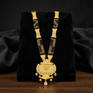 Wholesale 24K Micro Gold AD Stone Long Mangalsutra With Big Pendant, Traditional Wedding Jewelry, Forming AD Stone Mangalsutra. - Product Image 1