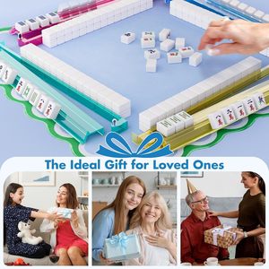 Supports de Mahjong avec poussoirs, 18,5 pouces, antidérapants, de qualité supérieure, lot de 4, pour Mahjong américain et dominos - Product Image 6
