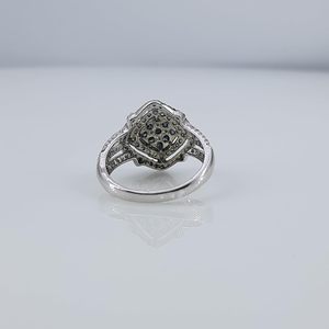 Jewelspaark Diamond Ring 1.02 Cttw Round Cut <b>White</b> And Blue Enhanced Fancy Color 925 Sterling Silver Engagement Women's Jewelry - Product Image 3