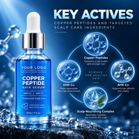 Sérum de croissance capillaire au cuivre et aux peptides, traitement professionnel bio pour la perte de cheveux, marque privée, 10% OEM ODM Ghk-Cu