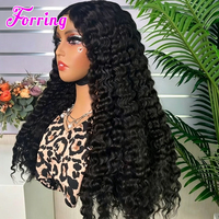 Wig Rambut Asli Manusia Double Drawn 5*5 HD Lace, Vendor Rambut Asli Vietnam Burma Keriting, Wig Frontal Transparan 13*4