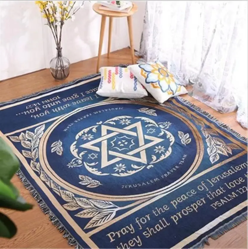 Religieuze Israël Gebed Mat Deken Tapijt Sofa Deken Borduren Joodse Judaical Decoratieve Deken