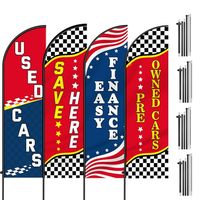 Drapeau publicitaire extérieur sans vent à motif plume pour concessionnaires automobiles