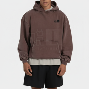 Sudadera con Capucha para Hombre, Diseño Personalizado con Logotipo, Lavado Ácido, 100% Algodón, Ecológica, Estilo Urbano, Venta al Por Mayor, Superventas - Product Image 1