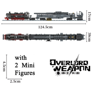 Juego de juguetes de ingeniería coleccionables Kid STEM Proyectos de construcción Modelo de tren Set WW2 poderoso cañón <span class=keywords><strong>militar</strong></span> MOC Ferrocarril Ladrillos Juguetes - Product Image 4