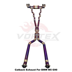 ท่อไอเสียแบบ Catback รุ่น Vortex Purple Titanium พร้อมวาล์วควบคุม และปลายท่อคาร์บอนแบบ Quad สำหรับ BMW M5 G90 4.4T V8 ปี 2025 ชุดอุปกรณ์เพิ่มสมรรถนะแบบ Bolt-On - Product Image 3