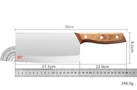 Couteau à découper les légumes et la viande en acier inoxydable avec manche en bois, couteau à désosser, couteau à trancher