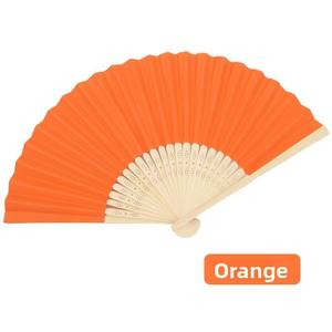 Abanico Plegable de Bambú Hecho <span class=keywords><strong>a</strong></span> <span class=keywords><strong>Mano</strong></span>, Ecológico, Personalizable, Multicolor, con Decoración Pintada en Tela Lisa, Venta al Por Mayor - Product Image 1