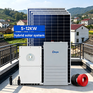 Sistema Fotovoltaico Híbrido Deye de 6kw, Paneles Solares Monocristalinos MPPT, <span class=keywords><strong>Inversor</strong></span> de 12000w, Sistema de Energía Solar de Iones de Litio para Uso Doméstico - Product Image 1