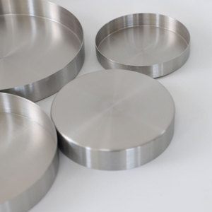 Stainless Steel Round Tray <b>Set</b> Metallic <b>Silver</b> Storage Plate For Coffee <b>Tea</b> Serving Decorative Trays - Product Image 4