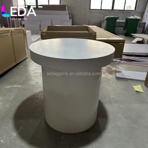 อุปกรณ์จัดงานแต่งงาน LEDA โต๊ะเจ้าบ่าวเจ้าสาว งานแต่งงาน โต๊ะอะคริลิคทรงกลมสีขาวตกแต่งด้วยกระจก - Product Image 1