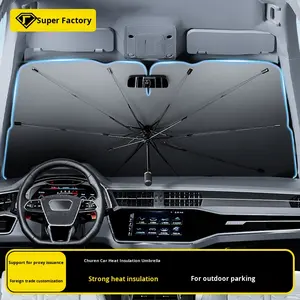 Tragbare, faltbare Auto-Frontscheiben-Sonnenschutzblenden – Hochwertige Wärmeisolierung & UV-Schutz, Titan-Silber, selbstklebend für Fahrzeuge - Product Image 3