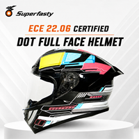 Casque de moto intégral Bluetooth avec interphone intelligent, compatible ECE 22.06, certifié DOT, anti-buée, double visière, modèle 821