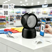Escáner de Códigos de Barras Omnidireccional 2D CX70-H, Lector de Códigos de Barras con Cable, Plataforma de Escaneo de Códigos QR 2D de Escritorio para Inventario de Supermercados