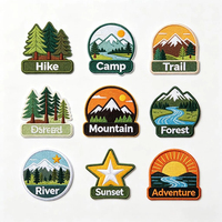 Patch brodé en toile écologique premium avec fil PU, forme fleur, fixation auto-agrippante, pour vêtements, chapeaux, sacs, personnalisable OEM