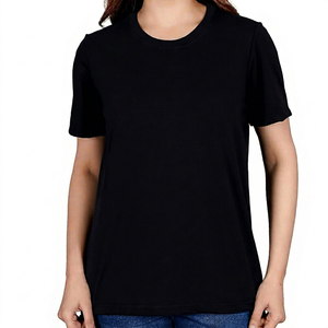 T-shirt décontracté pour femme, coupe ample, en coton et polyester, à manches courtes, col rond, style streetwear, vente chaude - Product Image 1