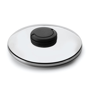 Coperchio in Vetro Tapa Studio con Manopola Nera per Pentole 20 Cm - Product Image 1