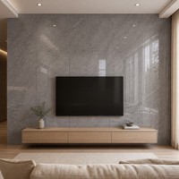 Panneau mural décoratif intérieur en PVC gris marbre grain de bois, étanche, taille personnalisée, en charbon de bambou, pour projets, vente en gros