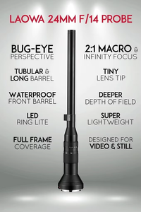 เลนส์มาโคร <span class=keywords><strong>Venus</strong></span> Optics <span class=keywords><strong>Laowa</strong></span> 24 มม. F/14 2x พร้อมไฟวงแหวนในตัว สำหรับกล้อง Canon EF RF Nikon Z Sony FE Leica L - Product Image 2