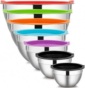 Bowls with Lids Stainless Steel Mixing Bowls for Baking Cooking and Serving Food Nesting Metal Bowls for Space <b>Saving</b> Storage - Product Image 1