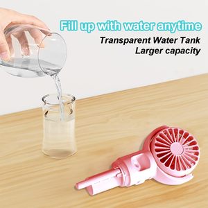 Humidifying Portable Small Fan Outdoor Summer Heat Elimination Handheld <b>Spray</b> Fan Mini Charging Handheld Fan - Product Image 4