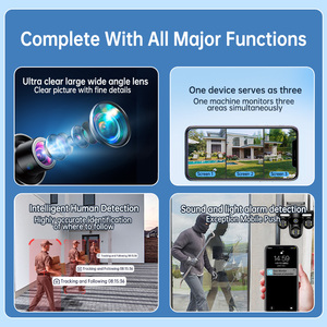 Wistino Triple lente pantalla exterior Wifi Cámara 360 grados rotación detección de movimiento Color visión nocturna Wifi cámara de seguridad - Product Image 3
