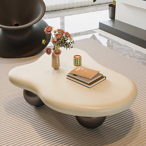 Tavolino da Caffè in Legno Moderno Minimalista Lussuoso Unico Elegante Ecologico Bianco Nuvola <span class=keywords><strong>Arredamento</strong></span> Soggiorno - Product Image 3