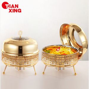 Réchaud à buffet de luxe en acier inoxydable TIANXING 8L doré, hôtel, restaurant, chauffage à l'alcool, isolation, réchaud à buffet pour la restauration - Product Image 1