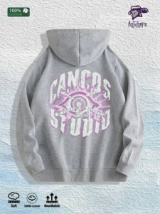 Sudadera con Capucha Gráfica CANCOS STUDIO 100% Algodón, Almacén en EE. UU., 7 Colores - Product Image 3