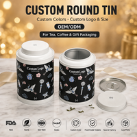 Recipiente Redondo de Metal para Almacenar Té y Café con Tapa Interior Hermética, Diseño de Grulla Asiática, Logotipo Personalizado, MOQ Bajo
