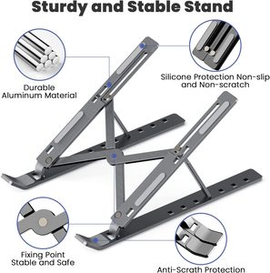 Great Roc Metal Adjustable <strong>mac</strong> <strong>Book</strong> Notebook <strong>Stand</strong> 14 15.6 Inch Foldable Laptop Holder Portable Aluminum Laptop <strong>Stand</strong> - Product Image 3