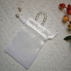 Sac à cordon en satin imprimé avec logo personnalisé, idéal pour sous-vêtements, perruques, bijoux, cadeaux, anti-poussière – Vente chaude, OEM ODM - Product Image 6