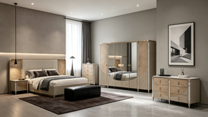 Ensemble royal turc pour adultes, commodes sur mesure de taille king, 6 tiroirs, meubles de <span class=keywords><strong>chambre</strong></span> à coucher modernes de luxe en <span class=keywords><strong>bois</strong></span> pour lit double - Product Image 3
