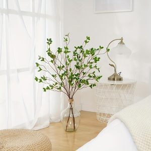 Expédition immédiate - Branches d'<span class=keywords><strong>olivier</strong></span> artificielles de 25,5 pouces, tiges vertes en plastique pour la décoration de la maison, du bureau, du jardin, pour Halloween, Noël, Pâques - Product Image 2