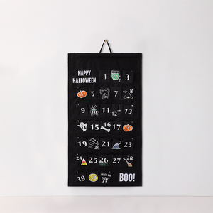 Décoration murale en toile pour fête d'Halloween, <span class=keywords><strong>calendrier</strong></span> <span class=keywords><strong>de</strong></span> <span class=keywords><strong>l</strong></span>'<span class=keywords><strong>Avent</strong></span> en tissu pour Halloween, compte à rebours effrayant <span class=keywords><strong>de</strong></span> 31 jours avec poches - Product Image 1